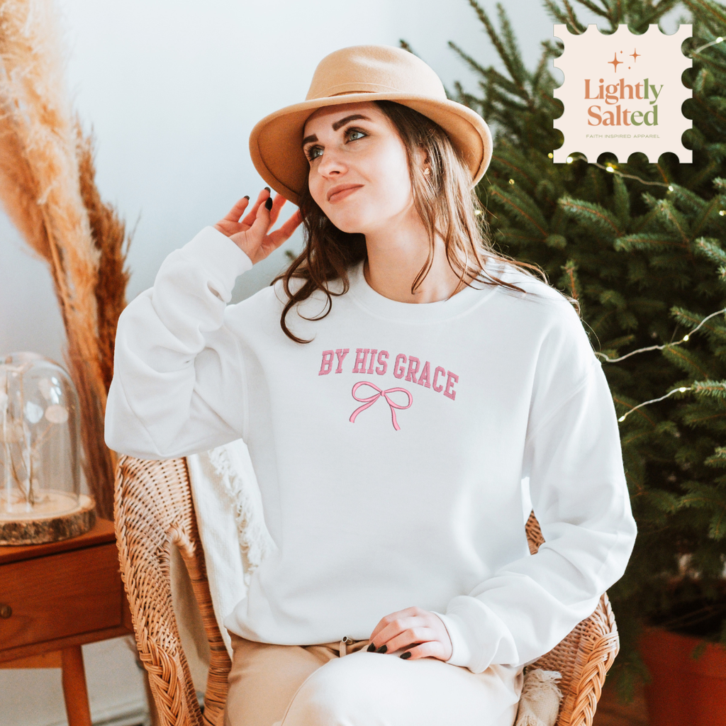 "By His Grace" | Embroidered Sweater